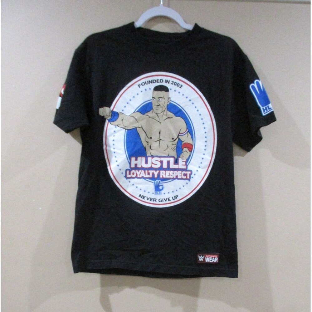 WWE John Cena Wrestling Never Give Up Graphic T-Shirt Men Med Black